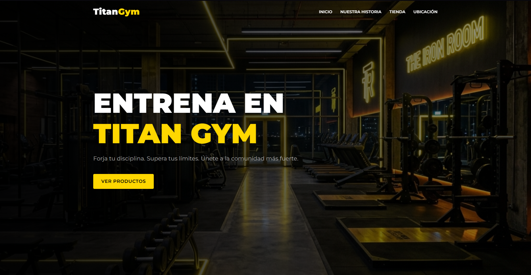 Página web para gimnasios y barberías en San Carlos - Demo Titan Gym